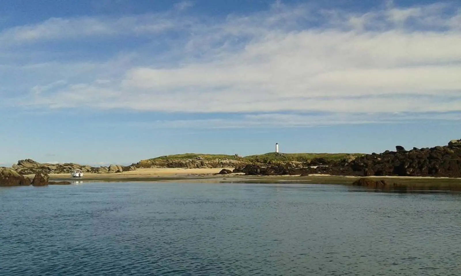 Chausey Islands archipelago off Granville in La Manche, Normandy, with granite islets, coastal scenery and tidal waters